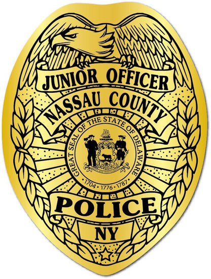 Junior Officer Police Stickers - 500+ Custom Police Badge Stickers - Free Proofs Before Printing - Gold/Silver/White | StickerShopLaw.com